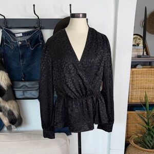 Self Esteem Black Leopard Print Blouse